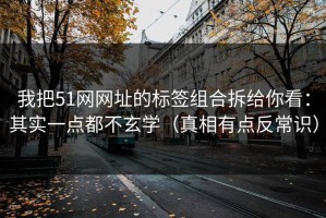 我把51网网址的标签组合拆给你看：其实一点都不玄学（真相有点反常识）