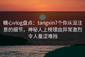 糖心vlog盘点：tangxin7个你从没注意的细节，神秘人上榜理由异常激烈令人羞涩难挡