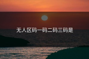 无人区码一码二码三码是