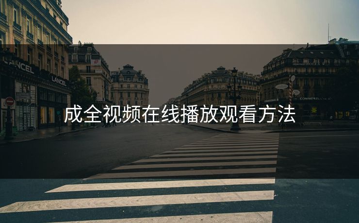 成全视频在线播放观看方法